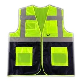 Hi-Vis Mühendis Yelek Neon Sarı - Lacivert